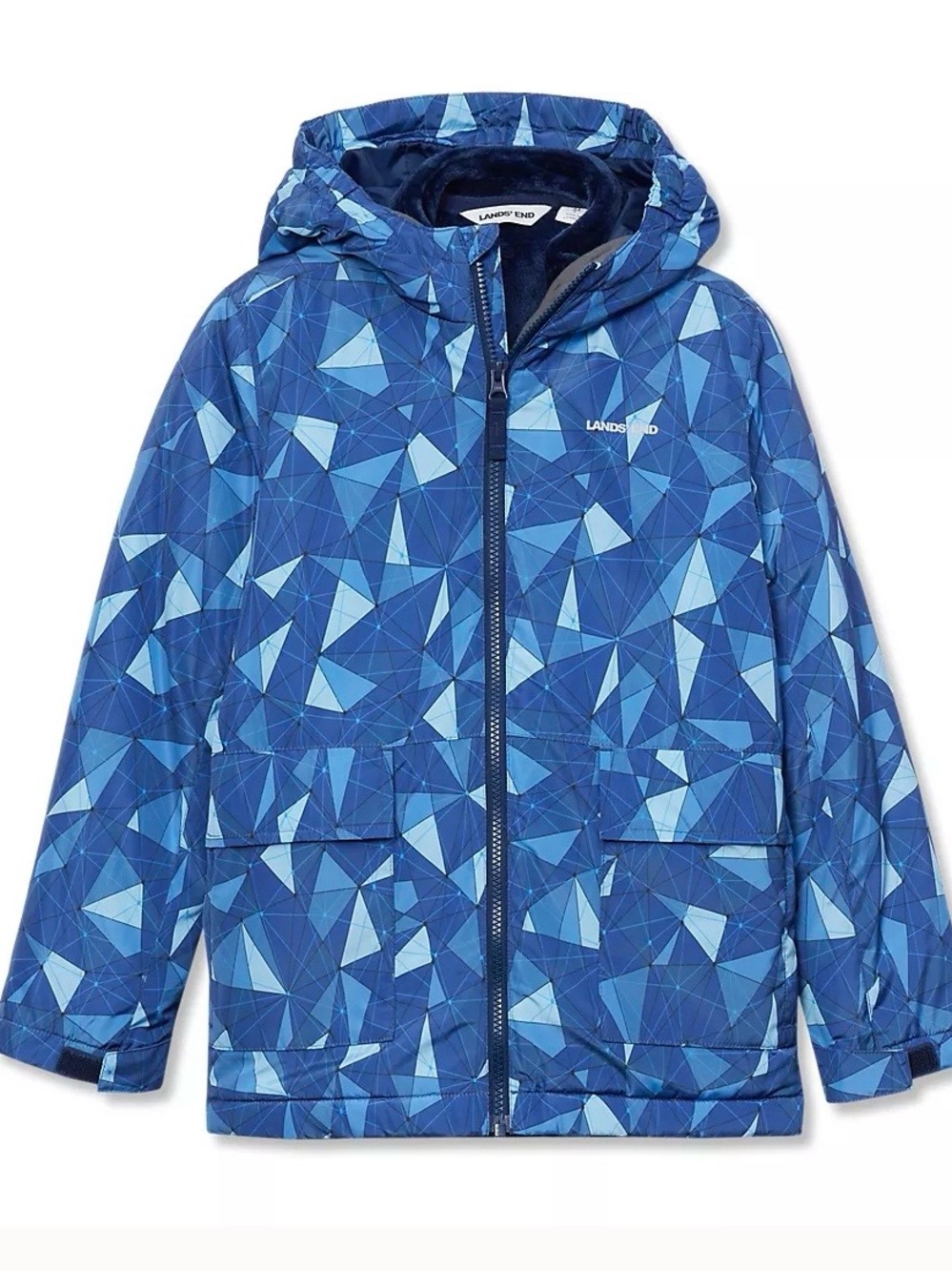 NWOT Lands’ End Kids’ Size XXL (18-20) Blue Water Resist Insulated 3 in 1 Jacket